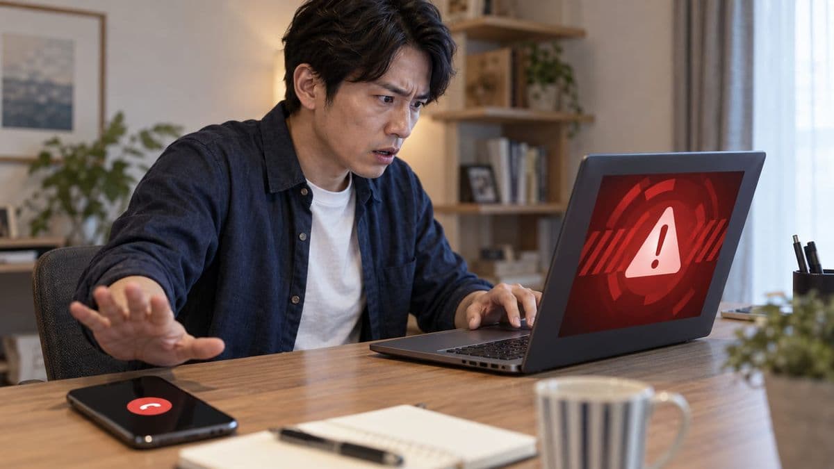 偽警告画面の番号へ電話せずキーボードで閉じる人