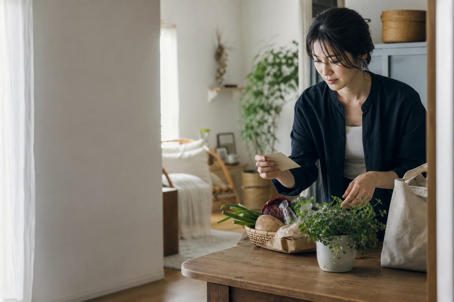 暮らしの小さな工夫を見つける女性
